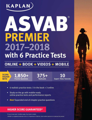 ASVAB Premier 2017-2018 with 6 Practice Tests  - Online + Book + Videos(English, Paperback, Kaplan Test Prep)