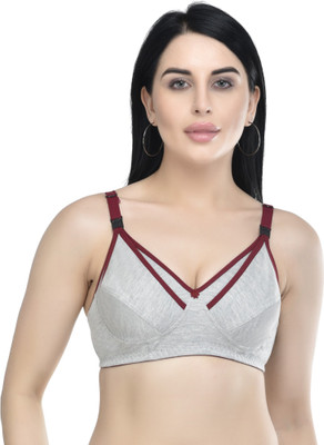 UBELLY Women Maternity/Nursing Non Padded Bra(Maroon, Grey)