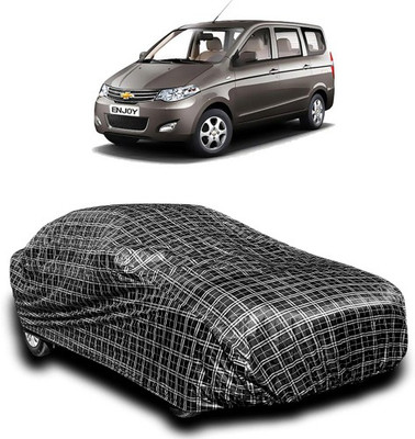 APNEK Car Cover For Chevrolet Enjoy (With Mirror Pockets)(Silver, Black)