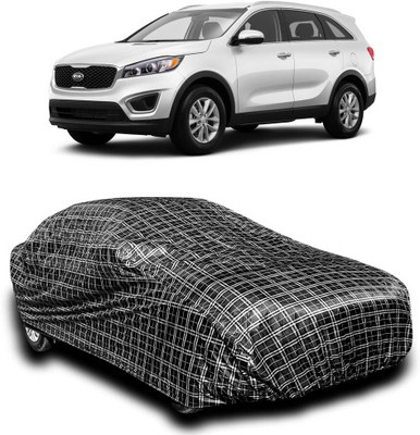 APNEK Car Cover For Kia Sorento (With Mirror Pockets)(Silver, Black)