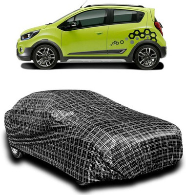 APNEK Car Cover For Chevrolet Beat (With Mirror Pockets)(Silver, Black)