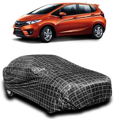 APNEK Car Cover For Honda Jazz (With Mirror Pockets)(Silver, Black)