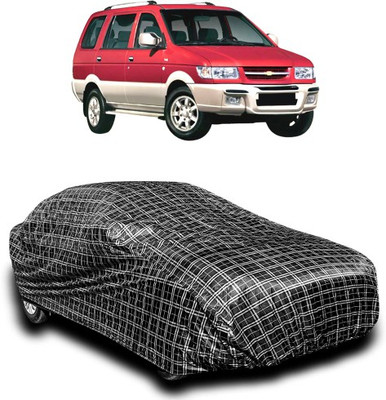 APNEK Car Cover For Chevrolet Tavera (Without Mirror Pockets)(Silver, Black)