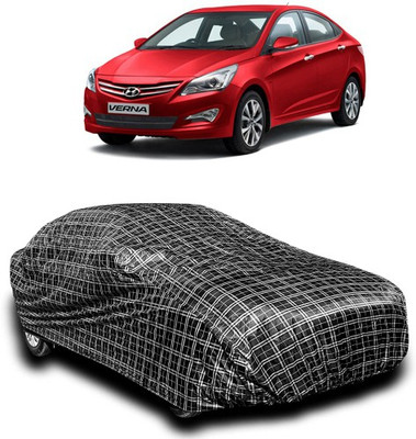 APNEK Car Cover For Hyundai Fluidic Verna 4S (Without Mirror Pockets)(Silver, Black)