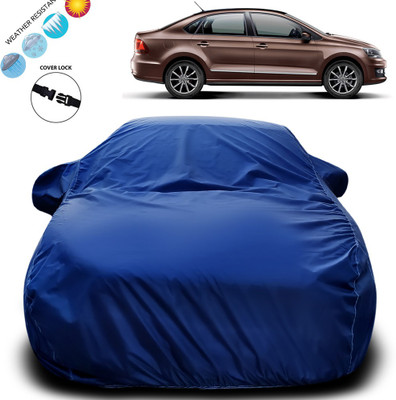 Purpleheart Car Cover For Volkswagen Vento (With Mirror Pockets)(Blue)