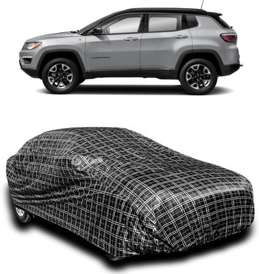 APNEK Car Cover For Jeep Compass Facelift (Without Mirror Pockets)(Silver, Black)