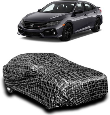 APNEK Car Cover For Honda Civic Facelift (With Mirror Pockets)(Silver, Black)