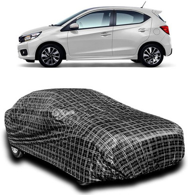 APNEK Car Cover For Honda Brio (With Mirror Pockets)(Silver, Black)