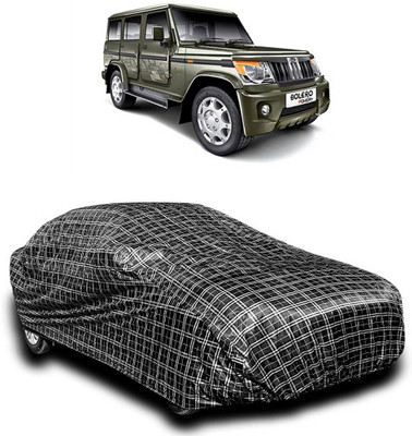 APNEK Car Cover For Mahindra Bolero (With Mirror Pockets)(Silver, Black)