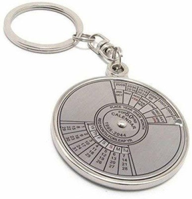 Ezone Gadget Deals Set of Jaguar & Compass Date Perpetual with Calendar Key Chain(Silver)