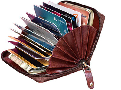 Style 98 15 Card Holder(Set of 1, Brown)