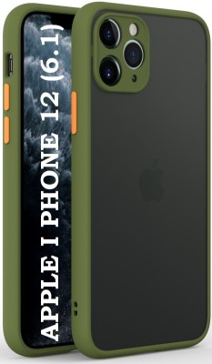 Coverskart Ultra Hybird Back Cover for Apple Iphone 12 (6.1), Smoke Translucent Shock Proof Smooth Silicone Back Case Cover(Green, Camera Bump Protector, Pack of: 1)