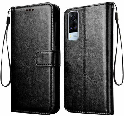 TINGTONG Flip Cover for VIVO Y31, VIVO Y51 2020, VIVO Y51A, VIVO Y53s 4G(Black, Cases with Holder, Pack of: 1)