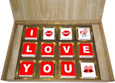 CHOCOINDIANART Lovely Happy Valentine's Day, 12pcs Chocolate Gift Box, Truffles(12 Units)