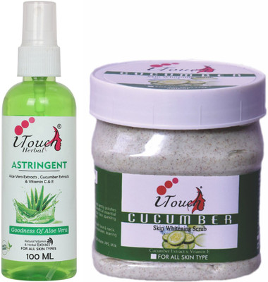 I TOUCH HERBAL CUCUMBER SCRUB 500 ML AND ASTRINGENT 100 ML (PACK OF 2 )(2 Items in the set)