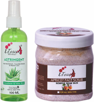 I TOUCH HERBAL APRICOT SCRUB 500 ML AND ASTRINGENT 100 ML (PACK OF 2 )(2 Items in the set)