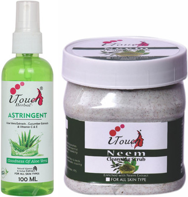 I TOUCH HERBAL NEEM SCRUB 500 ML AND ASTRINGENT 100 ML (PACK OF 2 )(2 Items in the set)