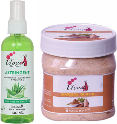 I TOUCH HERBAL SANDAL SCRUB 500 ML AND ASTRINGENT 100 ML (PACK OF 2 )(2 Items in the set)
