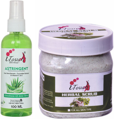 I TOUCH HERBAL HERBAL SCRUB 500 ML AND ASTRINGENT 100 ML (PACK OF 2 )(2 Items in the set)