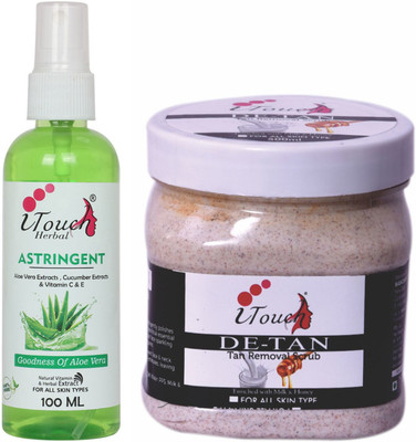 I TOUCH HERBAL DE-TAN SCRUB 500 ML AND ASTRINGENT 100 ML (PACK OF 2 )(2 Items in the set)