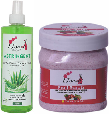 I TOUCH HERBAL FRUIT SCRUB 500 ML AND ASTRINGENT 500 ML (PACK OF 2 X )(2 Items in the set)