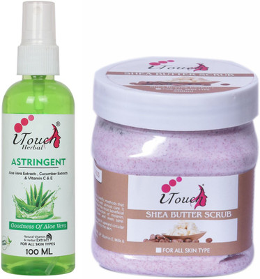 I TOUCH HERBAL SHEA BUTTER SCRUB 500 ML AND ASTRINGENT 100 ML (PACK OF 2 )(2 Items in the set)