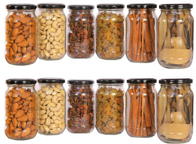 PANEL'S Glass Grocery Container  - 400(Pack of 12, White)