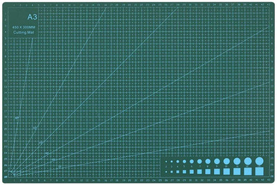 izone Professional Self-Healing 5 Layered Double Sided Durable Non-Slip PVC Cutting Mat -A3(Green, 17 x 11 Inch/ 43x 28 cm) Cutting Mat(1 cm x 43 cm)