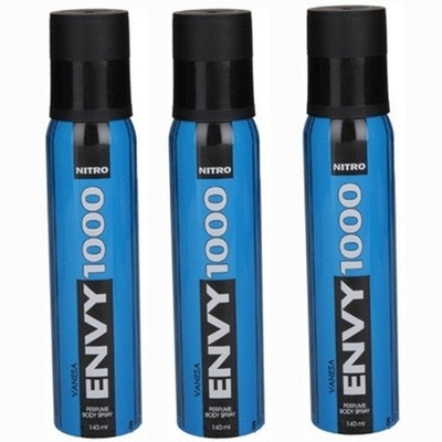4% OFF on VANESA Envy Nitro 1000 Deodorant Spray - For Women(140 ml, Pack of 3) 4% OFF on VANESA Envy Nitro 1000 Deodorant Spray - For Women(140 ml, Pack of 3)