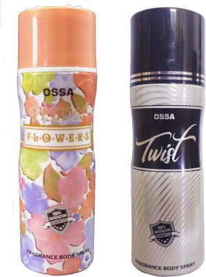 OSSA 1 VISION FLOWERS and 1 TWIST deodorant, 200 ml each(Pack of 2) Deodorant Spray  -  For Men & Women(400 ml, Pack of 2)