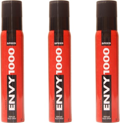 ENVY 1000 3 SPEED DEO Deodorant Spray  -  For Men & Women(345 g, Pack of 3)
