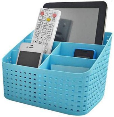 rimi 5 Compartments Plastic Pen Stand(Blue)