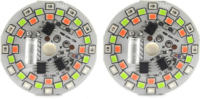 Rooprekha enterprises 2 Pics 220V AC RGB DOB Color Changing LED Bulb Raw Material MCPCB Electronic Components Electronic Hobby Kit