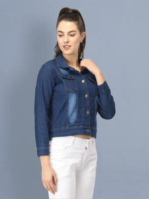 DIMPY GARMENTS Full Sleeve Washed Women Denim Jacket