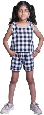 ALS Baby Girls Party(Festive) Top Shorts(BLACK WHITE)