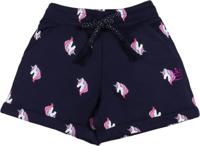 Plum Tree Short For Girls Casual Printed Pure Cotton(Blue, Pack of 1)