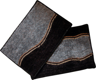 SWAGAT Polyester Door Mat(Brown, Grey, Medium)