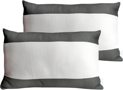 Livasto Polyester Fibre Solid Sleeping Pillow Pack of 2(Grey and White)