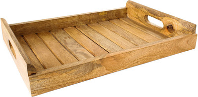 Platear Wooden Tray With Grooves Design Tray(Tray)