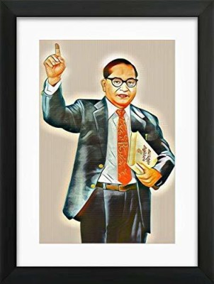 Dr. Babasaheb Ambedkar Poster with Frame for Living Room, Bed Room, Office & Home Décor (Frame 13X10 Inches, Poster Size:12X9 Inches, Black) Paper Print(13 inch X 10 inch)