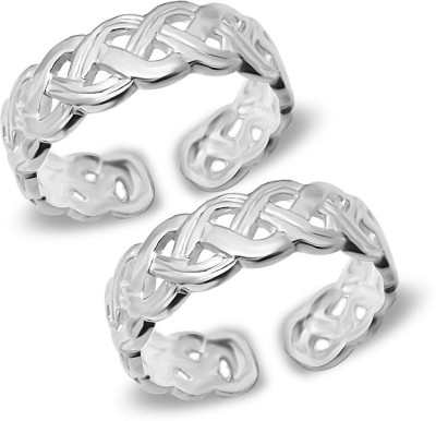 Parnika Criss-Cross Band Design Hallmark 92.5 Sterling Silver Toe Ring