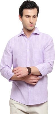 Latest Plus Men Self Design Casual Purple Shirt