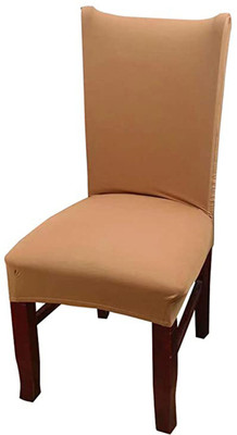 HOUSE OF QUIRK Polyester 1 Seater Chair Plain Cover(Pack of 1 Beige)