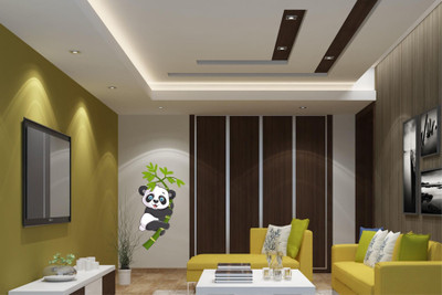 EJAart 120 cm Panda Self Adhesive Sticker Self Adhesive Sticker(Pack of 1)