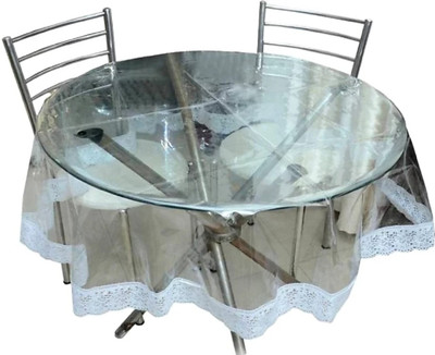 DELHI PVC CORP Printed 4 Seater Table Cover(Clear, Plastic)