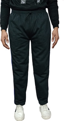 Indistar Solid Men Black Track Pants