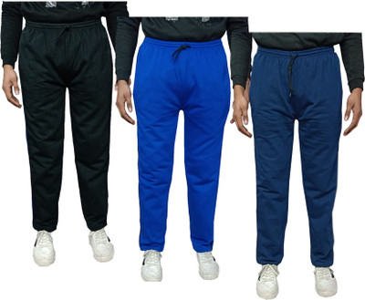 KAYU Solid Men Blue, Black Track Pants
