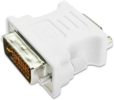 KR INFOTECH  TV-out Cable Dvi male to VGA female Connector(White, For Computer)