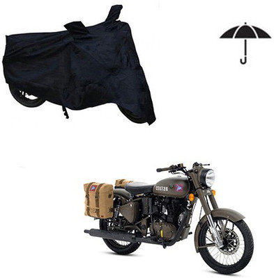 Atulit enterprises Two Wheeler Cover for Royal Enfield(Classic 500, Black)