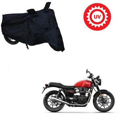 RPSENTTERPR Waterproof Two Wheeler Cover for Triumph(Twin spark, Black)